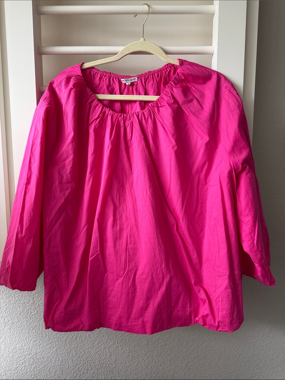 Frances Valentine Bright Pink Peasant Tunic Top